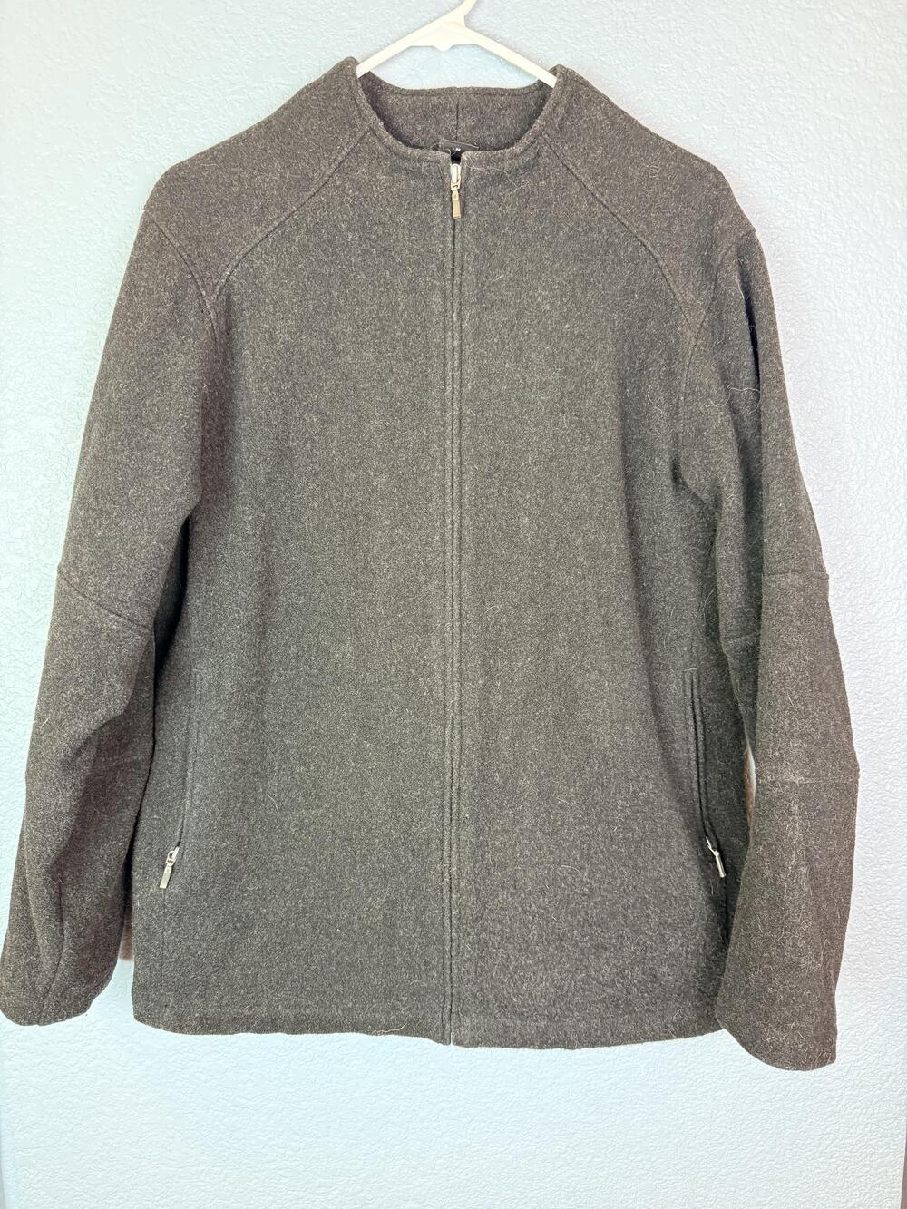Vintage Patagonia Jacket Womens Medium Gray Wool Full Zip Lined Pockets STY27560